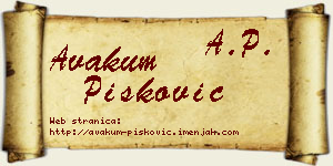 Avakum Pisković vizit kartica
